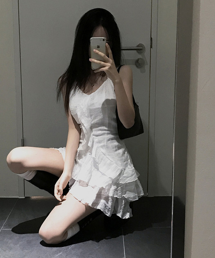 キャミソールフリルワンピース WHITE
