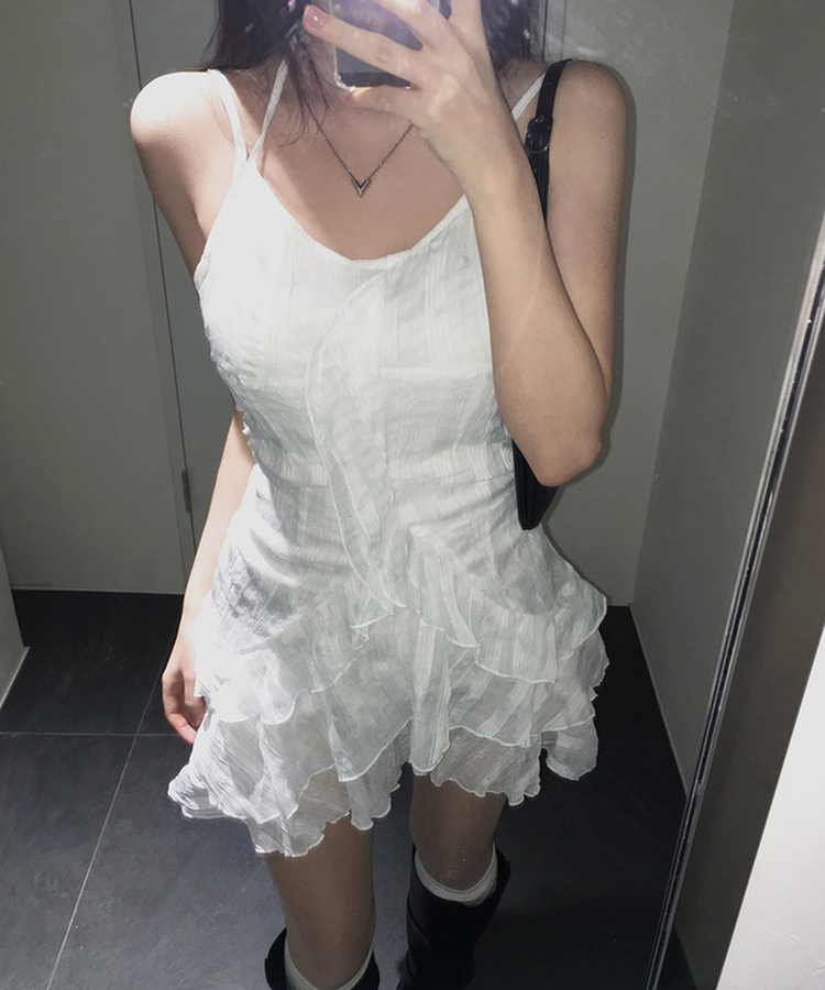 キャミソールフリルワンピース WHITE