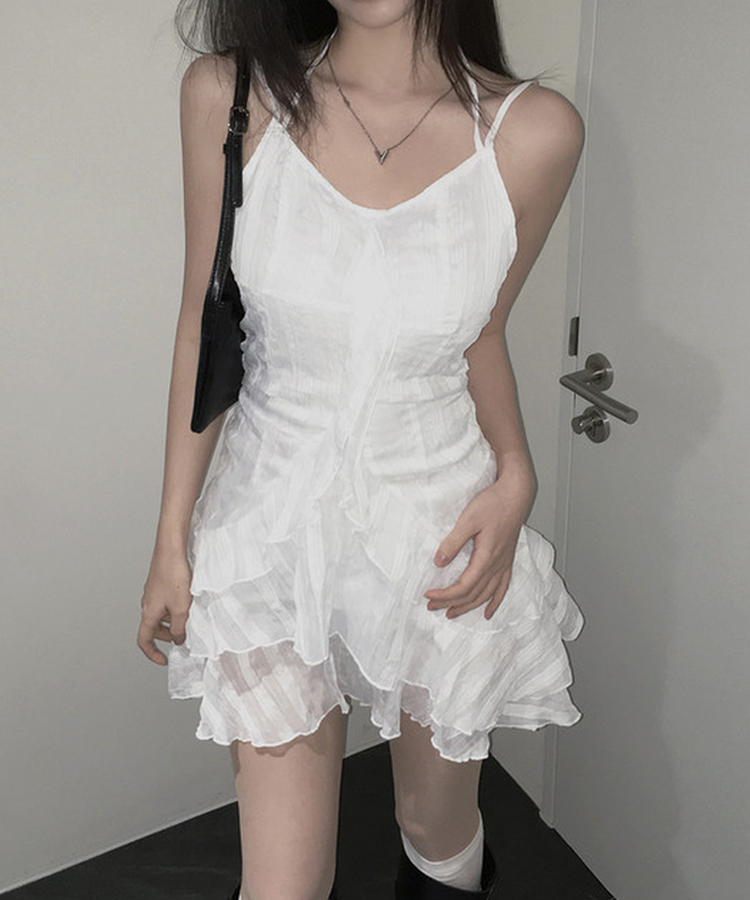 キャミソールフリルワンピース WHITE