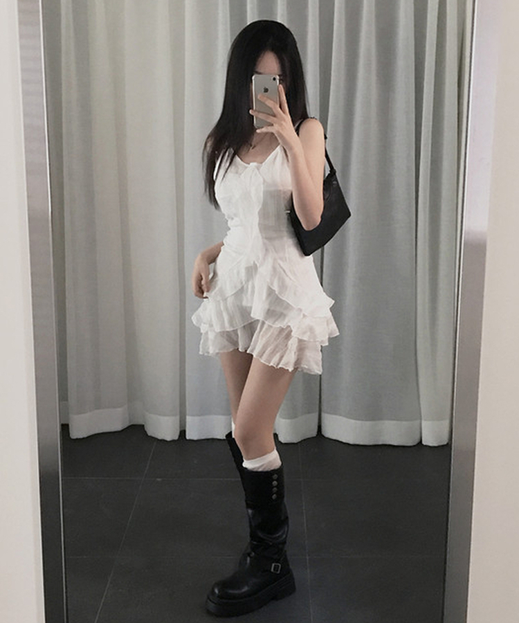 キャミソールフリルワンピース WHITE