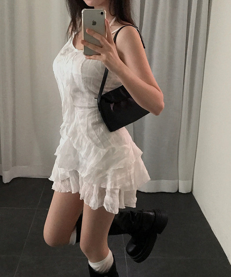 キャミソールフリルワンピース WHITE