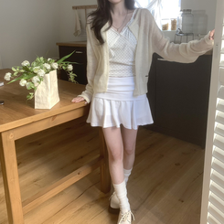 Aラインウエストバンドミニスカート IVORY