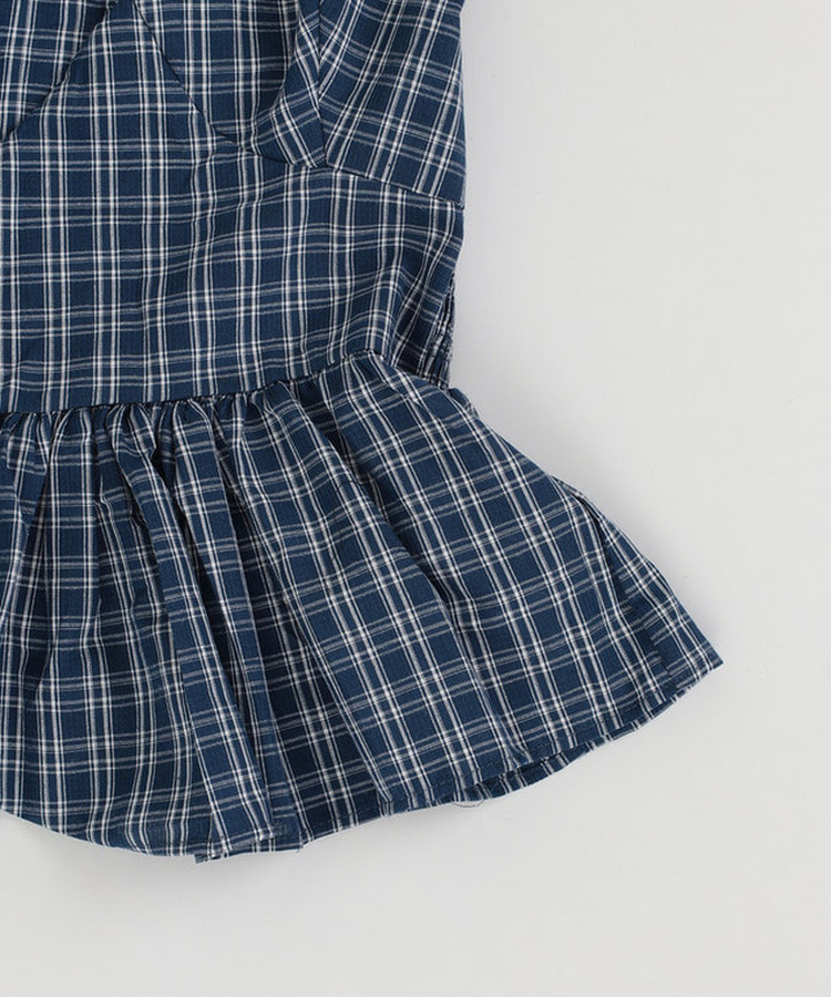 チェックホルターブラウス