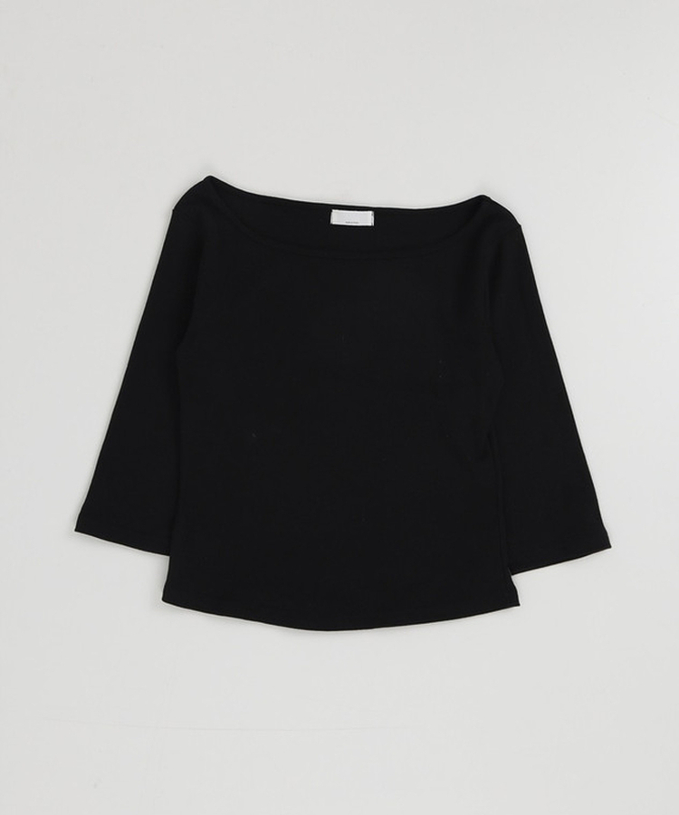 ボートネック7分丈Tシャツ