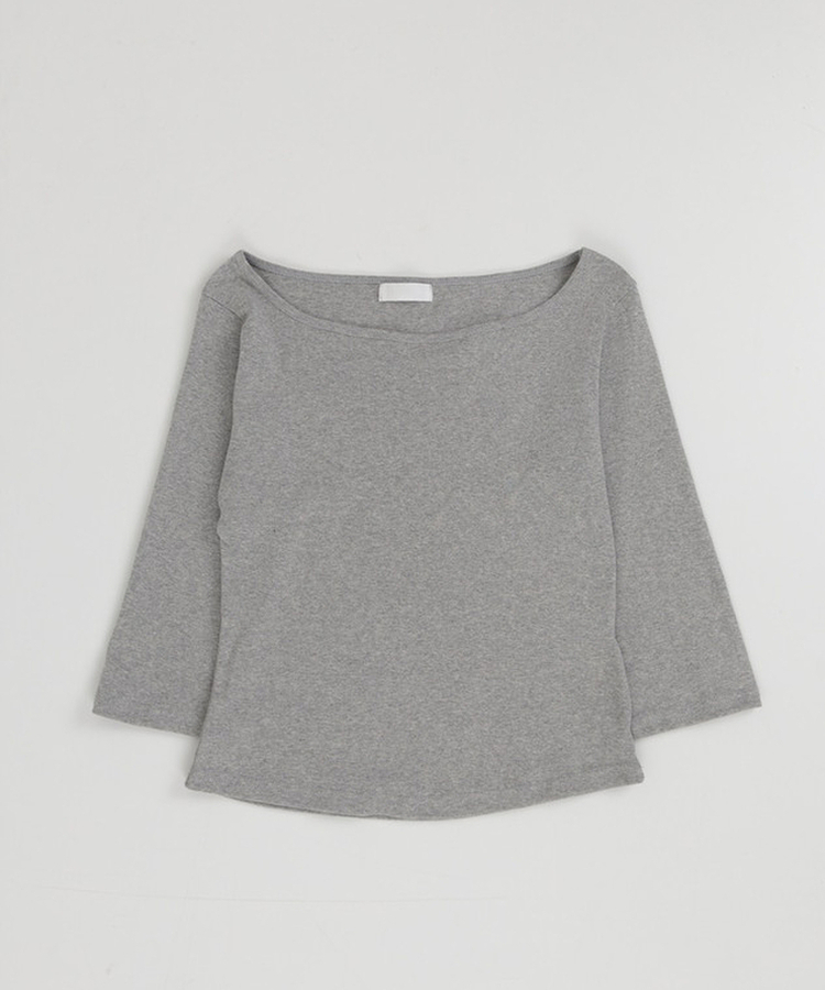 ボートネック7分丈Tシャツ