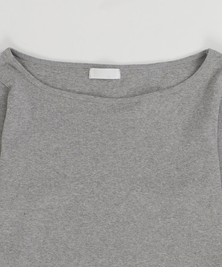 ボートネック7分丈Tシャツ