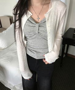 リボンキャミソール(6color) GREY