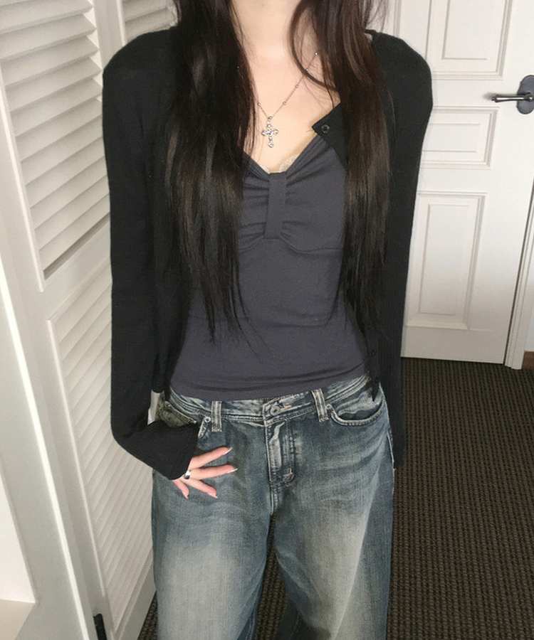 リボンキャミソール(6color) CHARCOAL