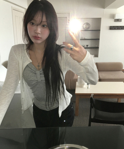 リブニットカーディガン(7color) IVORY