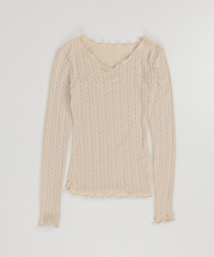 パンチングスリムフィットTシャツ