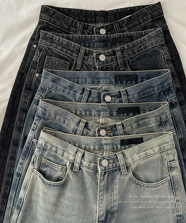 【丈別】ブーツカットウォッシュドデニムパンツ(5color)