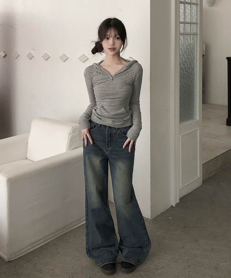 【丈別】ブーツカットウォッシュドデニムパンツ(5color) MID DENIM