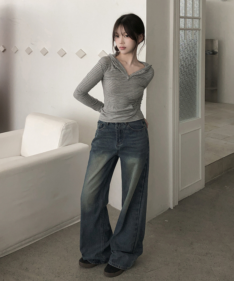 【丈別】ブーツカットウォッシュドデニムパンツ(5color) MID DENIM