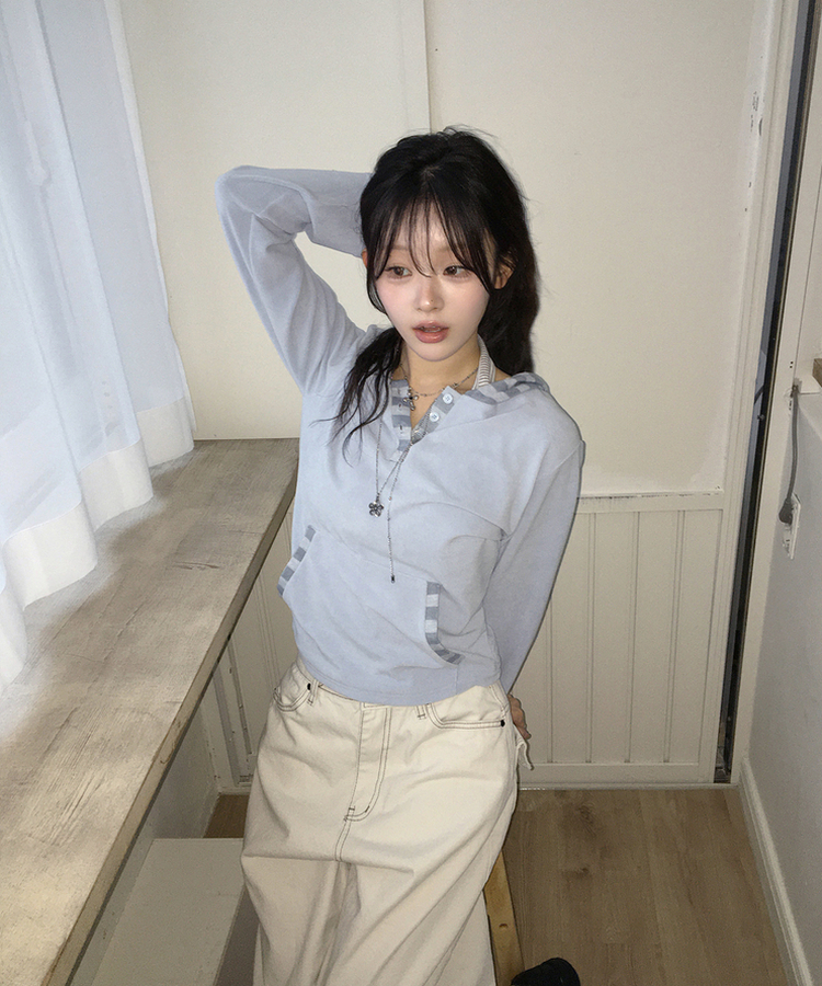 ボーダーフードトップス SKY BLUE