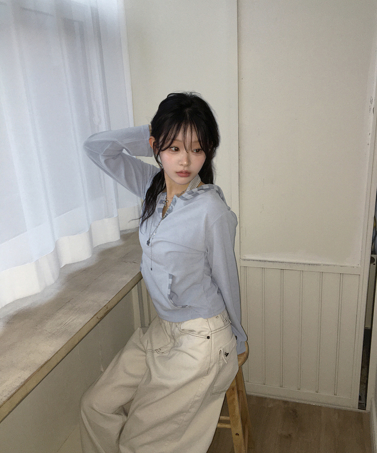 ボーダーフードトップス SKY BLUE