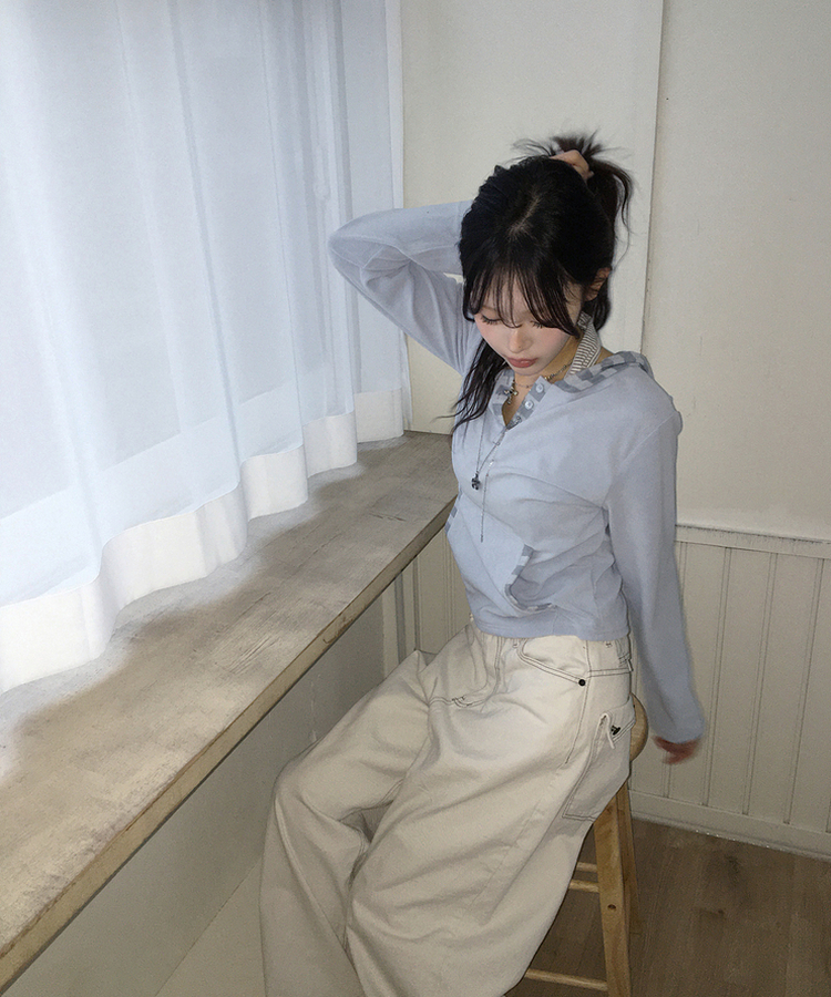 ボーダーフードトップス SKY BLUE