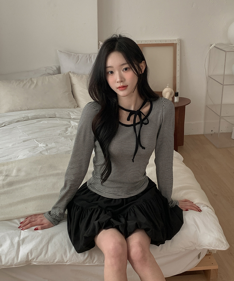 パンプキンシアリングスカート BLACK