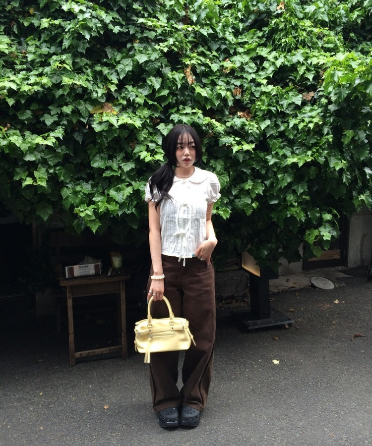 ガーリーリボンブラウス WHITE