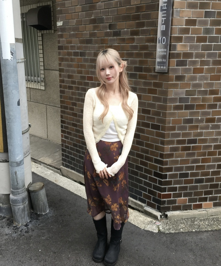 프렌치 프릴 레이스 가디건 베이지