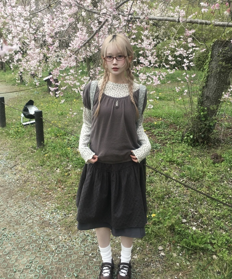 ミニフラワーフィットトップス BEIGE