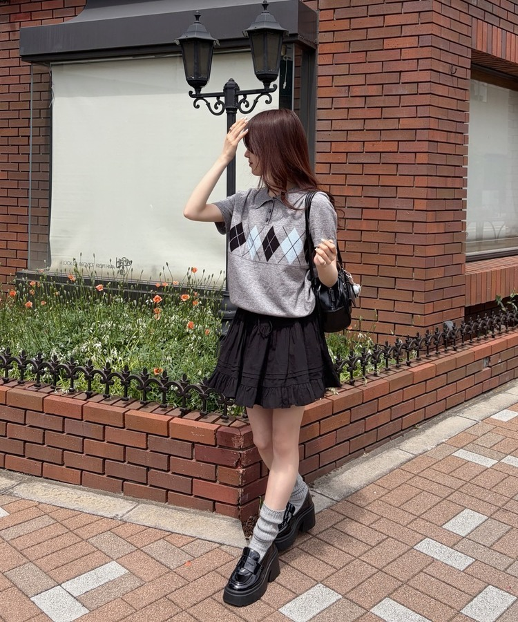 청순 레이스 미니 스커트 블랙