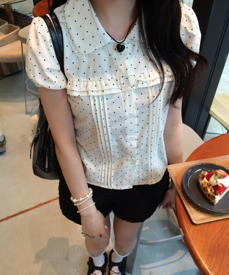 ピンタックレースブラウウス IVORY