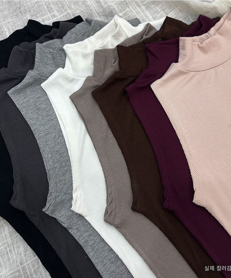 モックネックリブキャミソールトップス(8color)