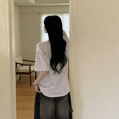 ベーシック半袖Tシャツ MELANGE WHITE