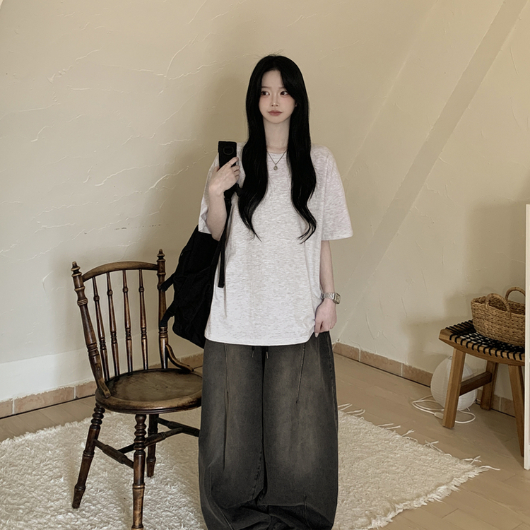 ベーシック半袖Tシャツ MELANGE WHITE