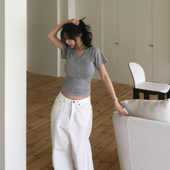 デイリーVネック半袖Tシャツ(6color) GREY