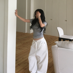 デイリーVネック半袖Tシャツ(6color) GREY