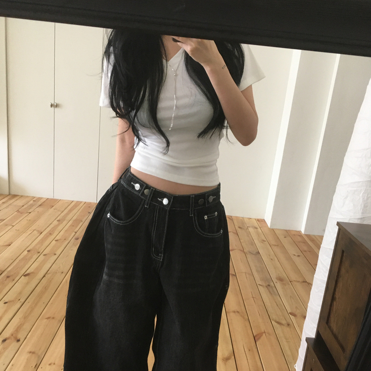 デイリーVネック半袖Tシャツ(6color) IVORY