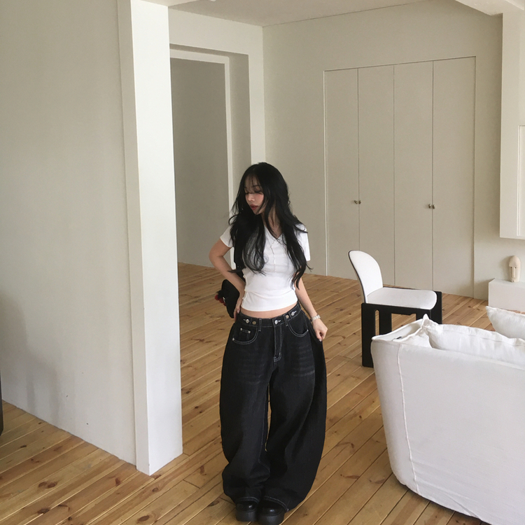 デイリーVネック半袖Tシャツ(6color) IVORY