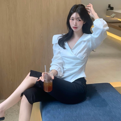 フェミニンシャーリングブラウス IVORY