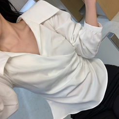 フェミニンシャーリングブラウス IVORY