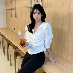 フェミニンシャーリングブラウス IVORY