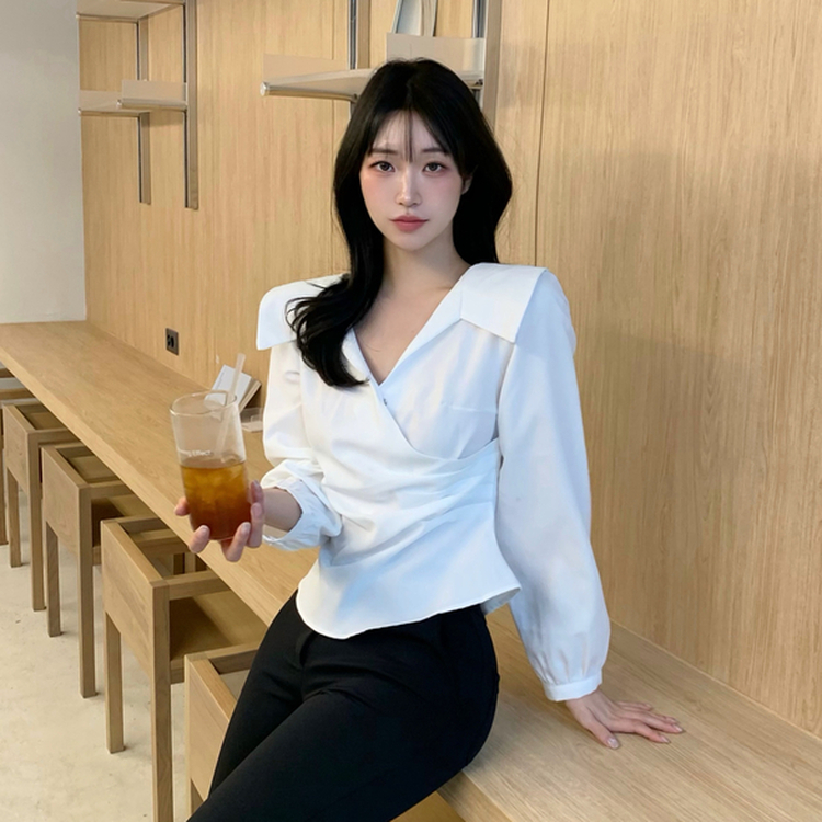 フェミニンシャーリングブラウス IVORY