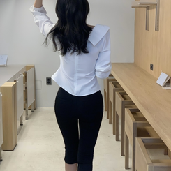 スリム5分丈レギンスパンツ BLACK