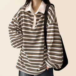 ワッフルボーダートレーナー CREAM