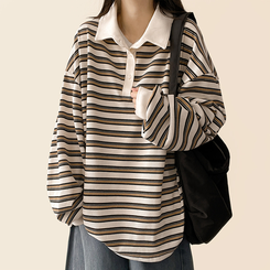 ワッフルボーダートレーナー CREAM