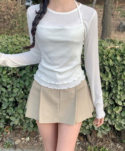 デイリープリーツミニスカート BEIGE