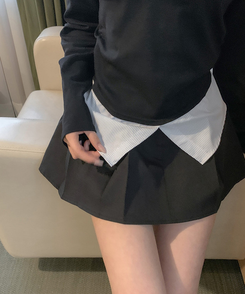 デイリープリーツミニスカート BLACK