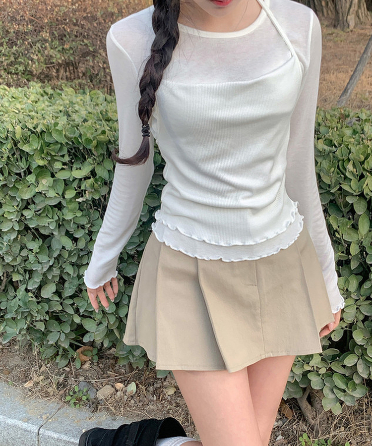 デイリープリーツミニスカート BEIGE