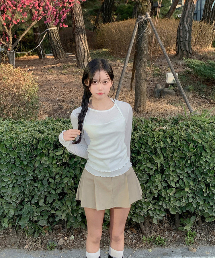 デイリープリーツミニスカート BEIGE