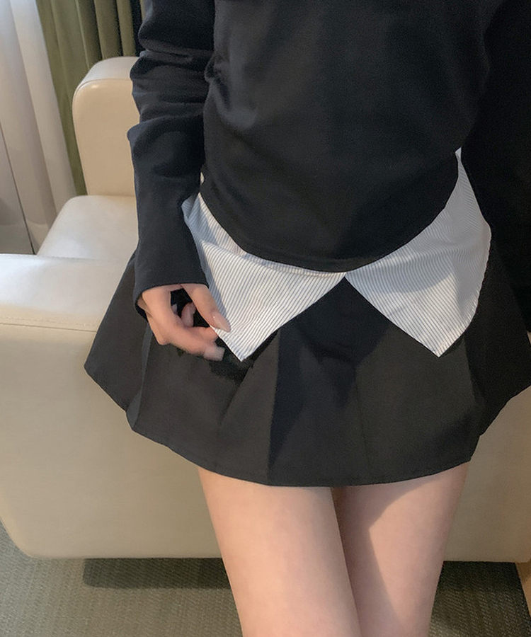 デイリープリーツミニスカート BLACK