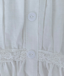 フリルオフショルダーボタンパフブラウス