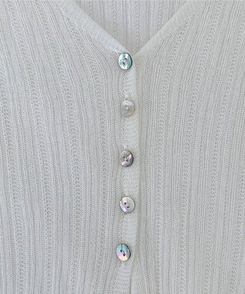 Vネックシアー長袖カーディガン