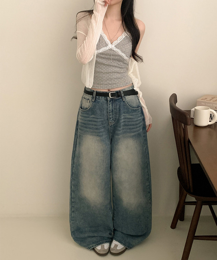 Vネックシアー長袖カーディガン IVORY