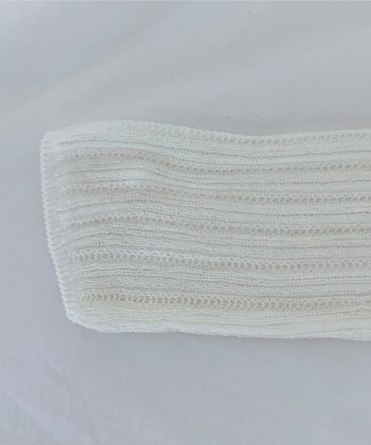 Vネックシアー長袖カーディガン