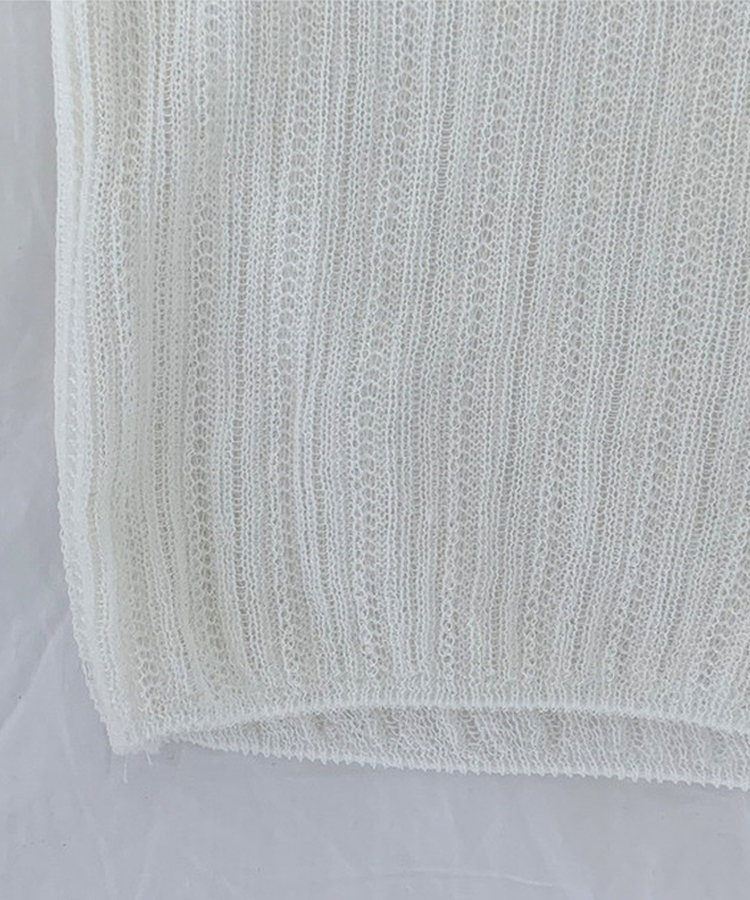 Vネックシアー長袖カーディガン